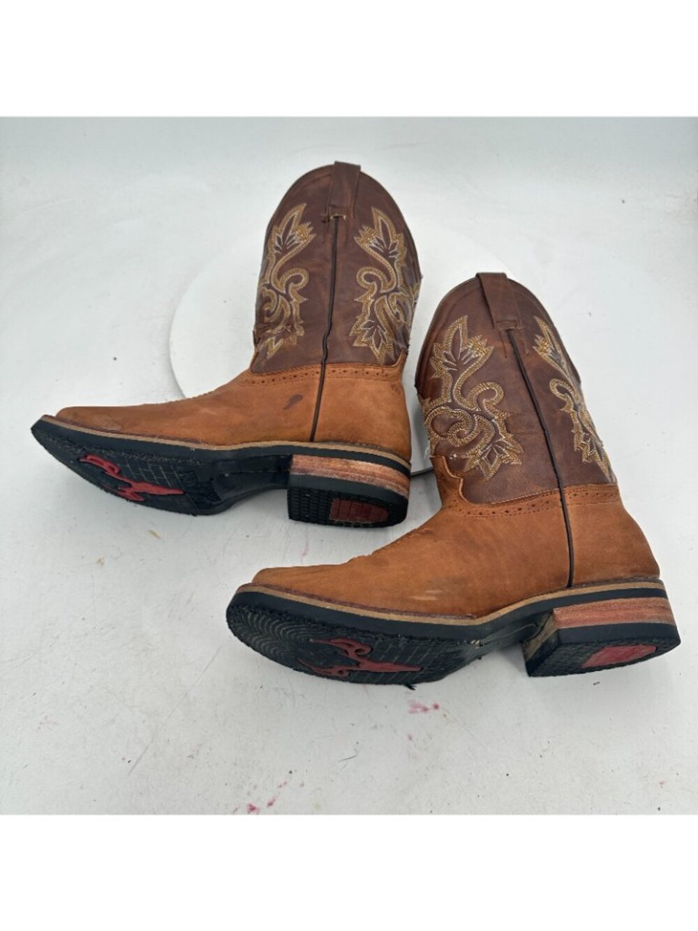 Majoma Men Size 8 Marked MEX 24 USA 25 Brown Western Cowboy Boots - Picture 7 of 16